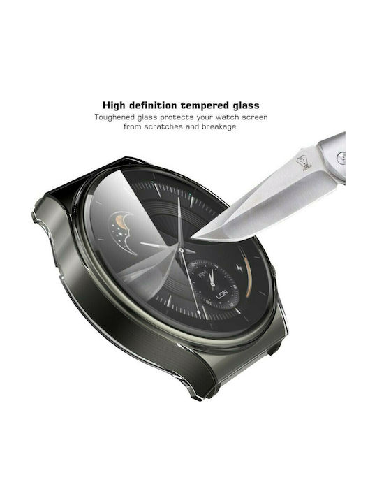 Electroplated Silikonhülle mit Glas in Transparent Farbe für Huawei Watch GT 2 Pro