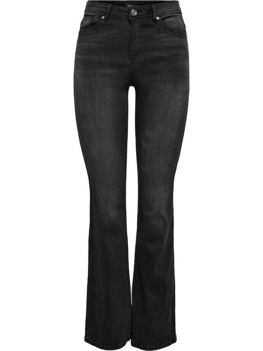 Hoch tailliert Damenjeans Schlaghose Gray