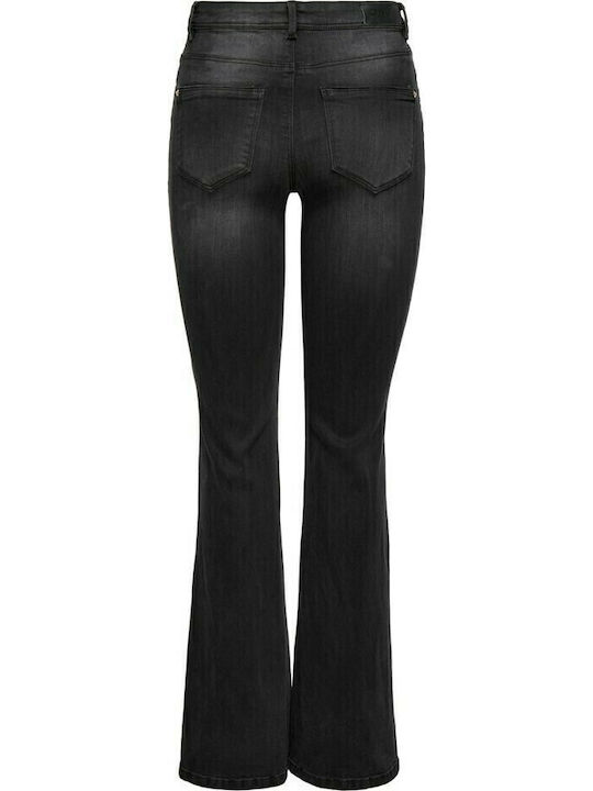 Hoch tailliert Damenjeans Schlaghose Gray