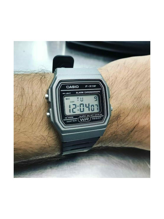 Casio Collection Digital Watch Battery with Black Rubber Strap