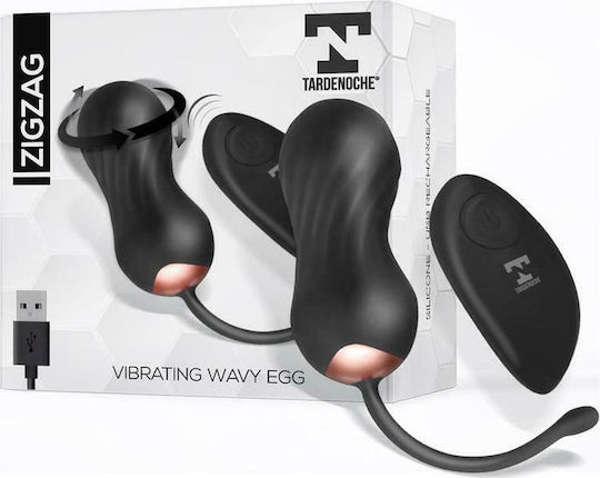 Tardenoche Zigzag Vibrating & Zigzagging Egg with Remote Control Mini Δονητής Egg με Απομακρυσμένο Έλεγχο 8.5cm Black
