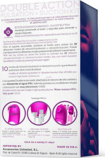 Action No 13 2 in 1 Vibe with Pulsation Function & Air Suction Вибратор Bullet с Дистанционно Управление 9.5см Розов
