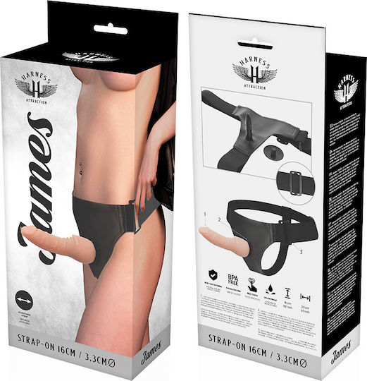 Harness Attraction James Gurtzeug mit Dildo 16cm in Hautfarbe