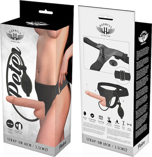 Harness Attraction Peter Inflatable Harness με Dildo 18cm στο χρώμα του δέρματος