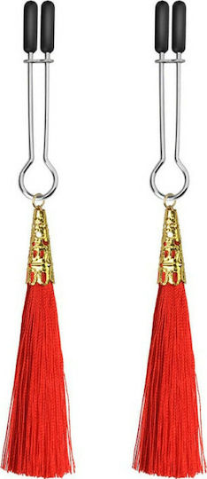 Lovetoy Glamor Tassel Nipple Clamp Nipple Clamps in Red Color