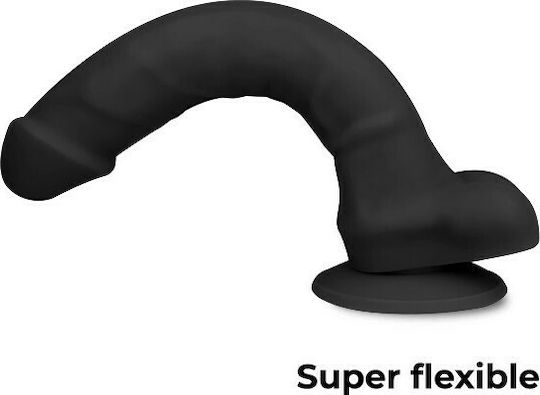 Cock Miller Glass Dildo with Balls and Suction Cup Black 18cm