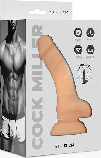 Cock Miller Ρεαλιστικό Dildo με Όρχεις και Βεντούζα Flesh 13cm