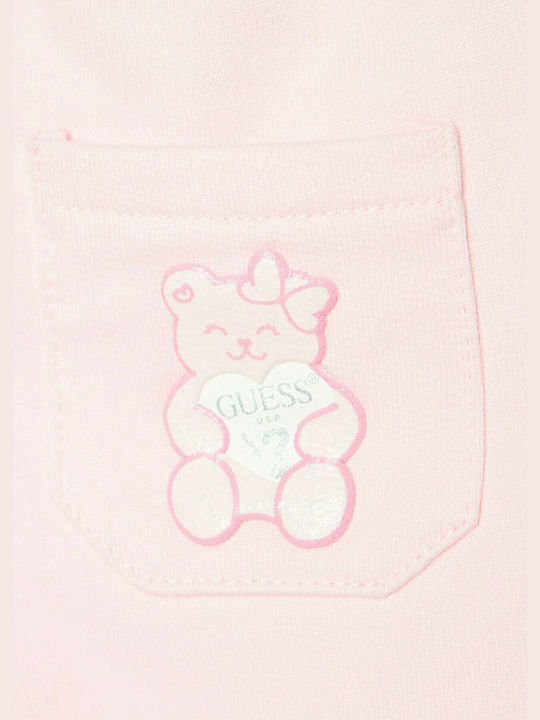 Guess Kids Sweatpants Set Pink 2pcs