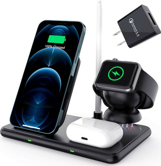 GloboStar Încărcător Wireless (Qi Pad) 15W Negruς (79699)
