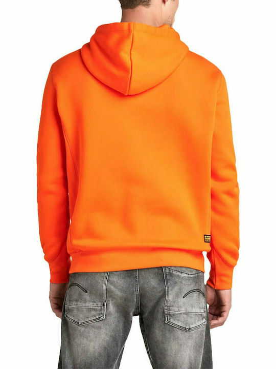 G-Star Raw Premium Core Ανδρικό Φούτερ με Κουκούλα και Τσέπες Signal Orange