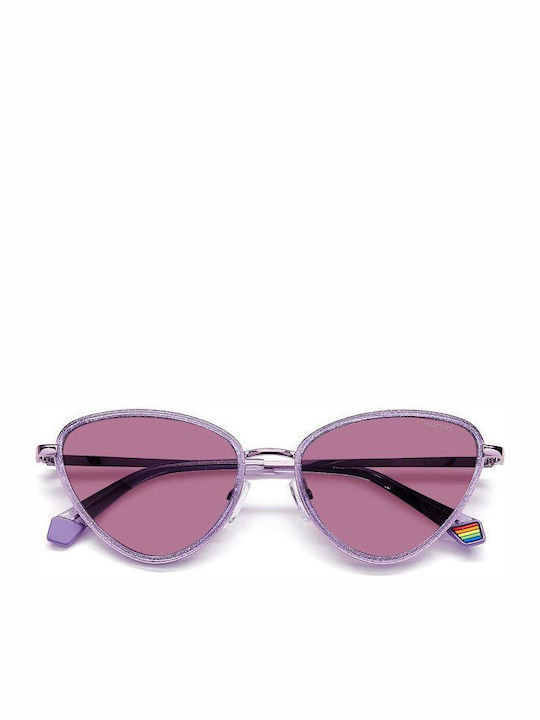 Polaroid Women's Sunglasses with Purple Metal Frame and Purple Polarized Lens PLD6148/S/X B3V/0F