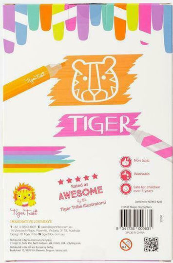 Tiger Tribe Μαρκαδόροι Ζωγραφικής με Διπλή Μύτη, Μαγικοί Σετ 6 χρώματα