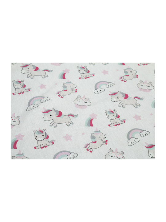 Dimcol Cotton Swaddle Blanket Unicorn 108 Pink 80x80cm