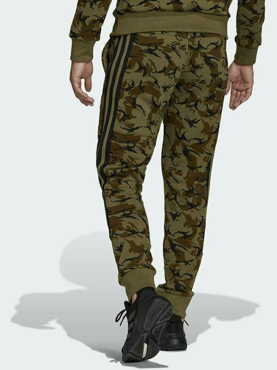 Adidas Sportswear Future Icons Men's Camo Sweatpants with Rubber Focus Olive