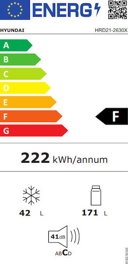 Hyundai 213лт В144xШ54xД57см. Inox HRD21-2630X
