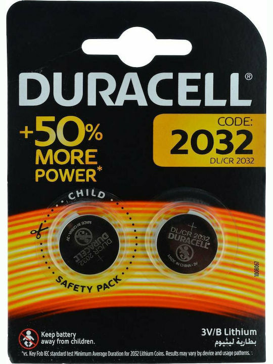 Duracell Long Lasting Power Батерии Литий За часовници CR2032 3V 2бр