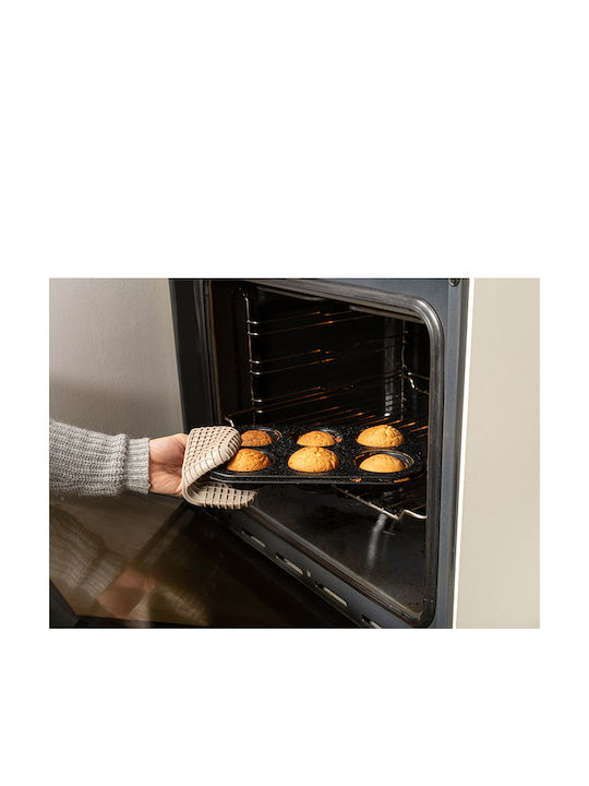 Nava Non-stick Aluminum Cupcakes & Muffins 6 Cups Baking Pan Nature 26.5x8.5x3cm