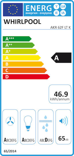 Whirlpool Каминен аспиратор 59.8см Черен