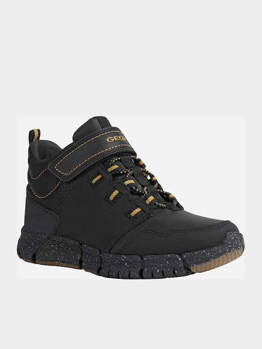 Flexyper ABX Παιδικά Sneakers High Ανατομικά με Σκρατς Μαύρα