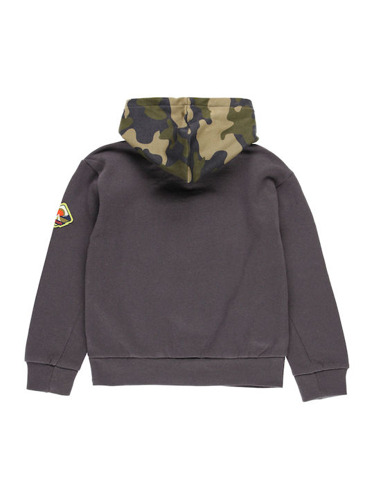 Boboli Kids Fleece Sweatshirt with Hood Gray