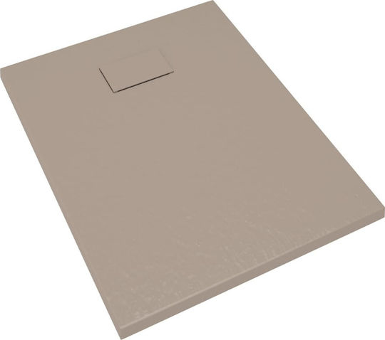 vidaXL Ορθογώνια Ακρυλική Ντουζιέρα 90x70cm Καφέ