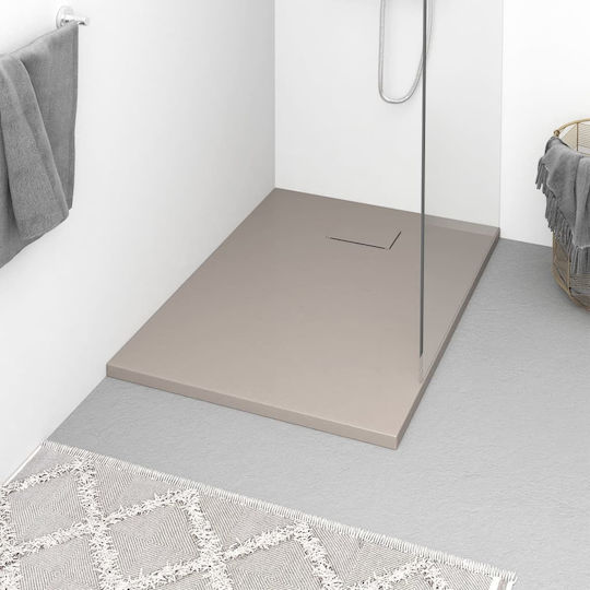 vidaXL Rectangular Acrylic Shower Brown 100x70x2.6cm