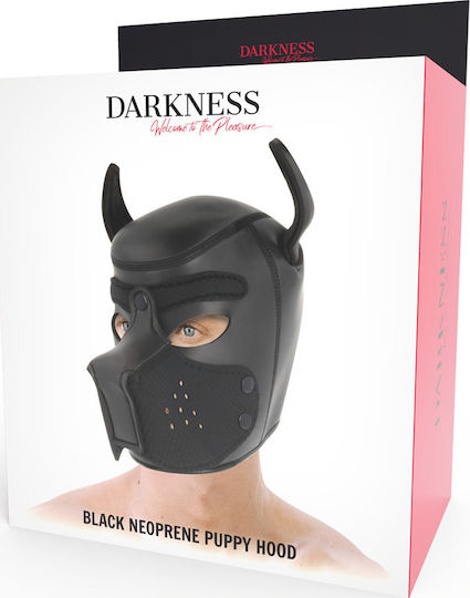 Darkness Neoprene Dog Hood with Removable Muzzle BDSM Mask in Red Color