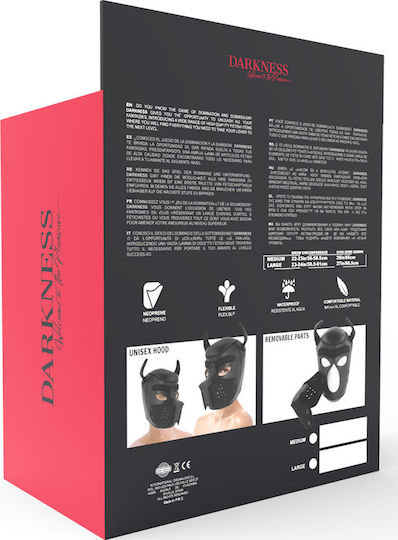 Darkness Neoprene Dog Hood with Removable Muzzle BDSM Mask in Red Color