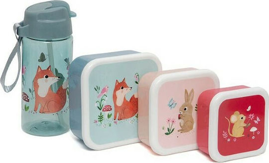 Petit Monkey Woodland Plastik Kinder Lunchset Mehrfarbig