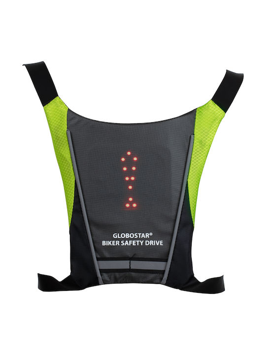 GloboStar Cycling Safety Vest Black με Φωτεινή Σήμανση Led