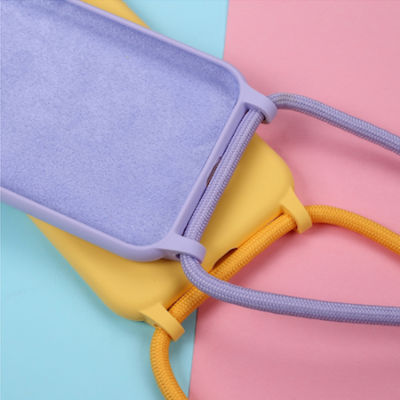 Sonique Carryhang Back Cover Silicone 0.5mm with Strap Lilac (Redmi Note 9T)