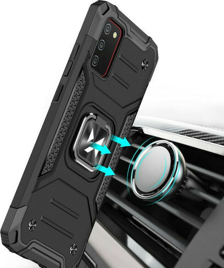 Wozinsky Ring Armor Задна корица Пластмаса Черен (Galaxy A02s)