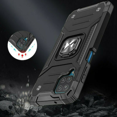 Wozinsky Ring Armor Plastic Back Cover Durable Black (Galaxy A12)