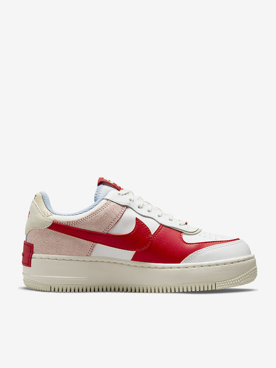 Air Force 1 Shadow Damen Flatforms Sneakers Summit White / Gym Red / Aluminum / University Red