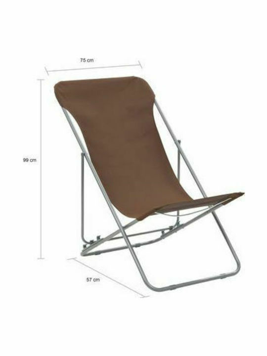 Sezlonguri Metalică cu Maro Material 2buc 75x57x99cm