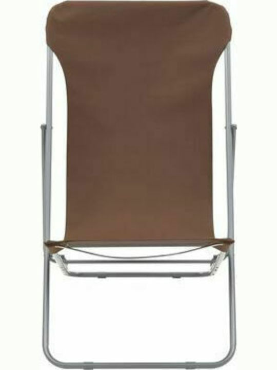 Sezlonguri Metalică cu Maro Material 2buc 75x57x99cm