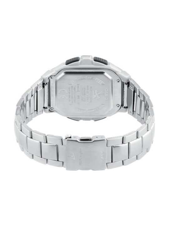 Casio Digital Uhr Batterie mit Silber Metallarmband