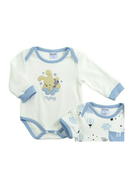 Funky Baby Bodysuit Underwear Set Long-Sleeved Light Blue