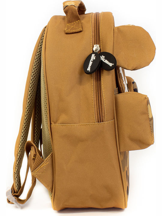 Les Deglingos Tiger School Bag Backpack Kindergarten Brown