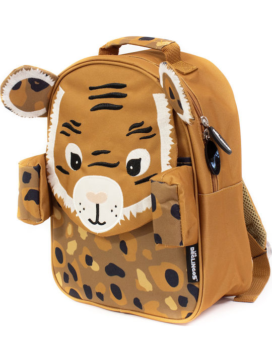 Les Deglingos Tiger School Bag Backpack Kindergarten Brown