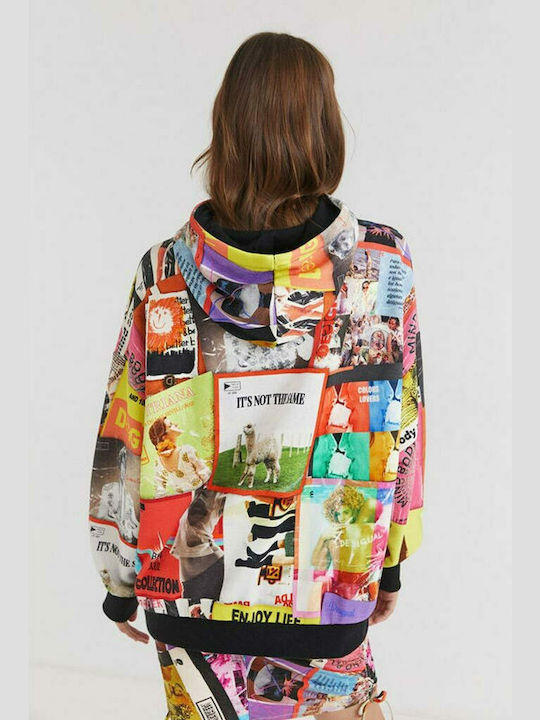 Desigual Women's Long Hooded Sweatshirt Multicolour