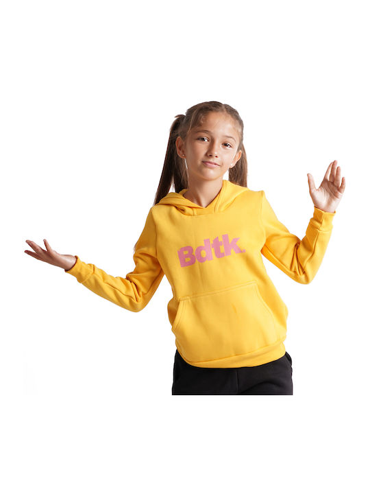BodyTalk Fleece Kinder Sweatshirt mit Kapuze und Taschen Gelb