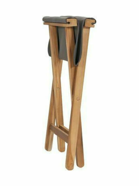 Wooden Outdoor Stool Teak Dark Grey 2 Pieces 38x38x46cm