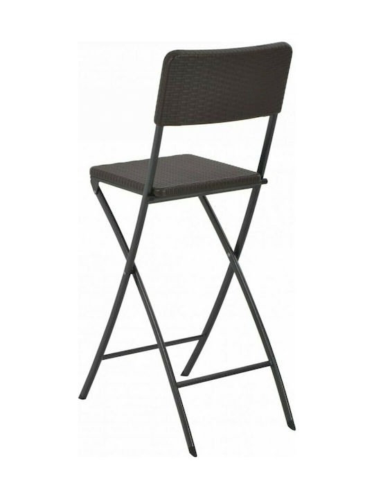 Bar Stool for Outdoor Space made of Polypropylene Brown 2 Pieces 45x63x114cm