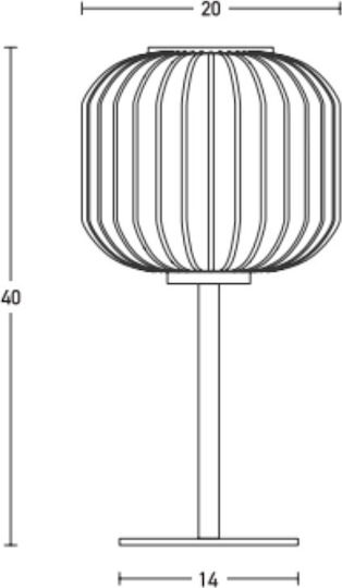 Zambelis Lights Metall Tischlampe für Fassung E27 mit Weiß Schirm und Gold Basis