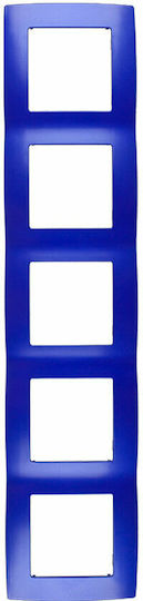 Elmark City Switch Frame 5 Positions Horizontal Installation in Blue Color 190607