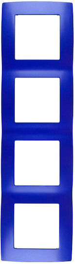 Elmark City Switch Frame 4 Positions Horizontal Installation in Blue Color 190367