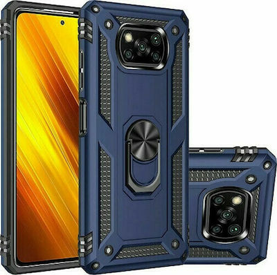 Hybrid Shockproof Armor Back Cover Plastic Durable Blue (Poco X3 NFC / X3 Pro)