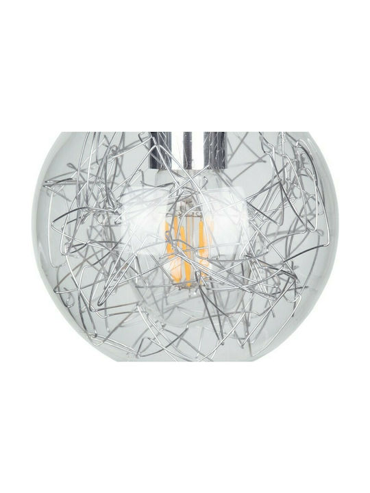 GloboStar Lamp Lustră Argintiu cu Dulie E27 38x22x27cm.
