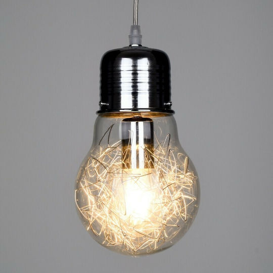 GloboStar Lamp Lustră Argintiu cu Dulie E27 38x22x27cm.